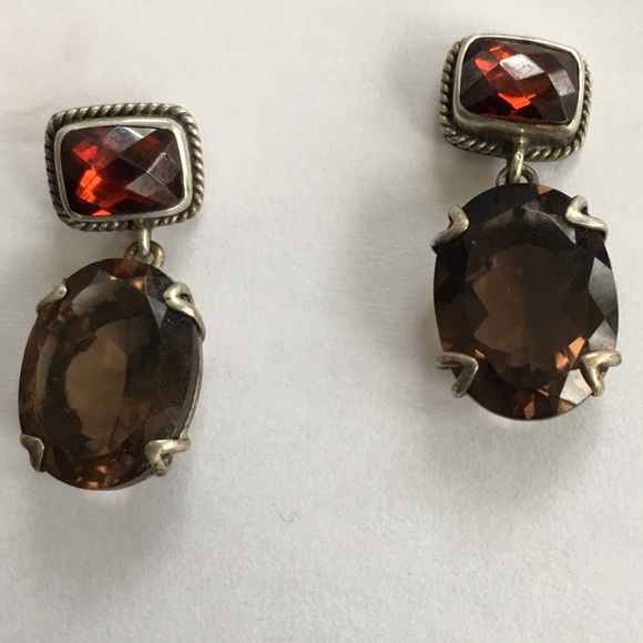 Lori Bonn Jewelry - Lori Bonn Smokey Topaz Red Garnet earrings 💖 Lori Bonn Jewelry - Lori Bonn Smokey Topaz Red Garnet earrings 💖